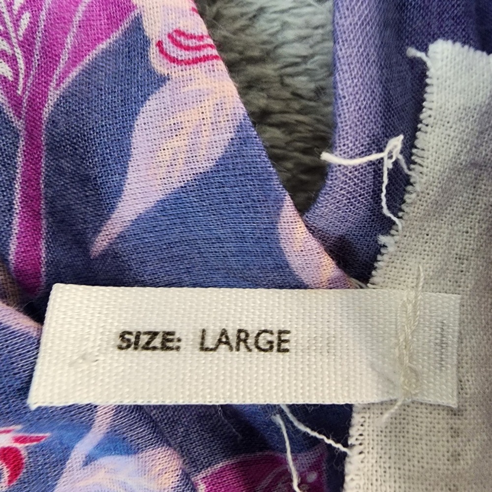 Mira Boutique Dress Womens Large Purple Pink Floral Boho V-Neck Sleeveless - Picture 7 of 8